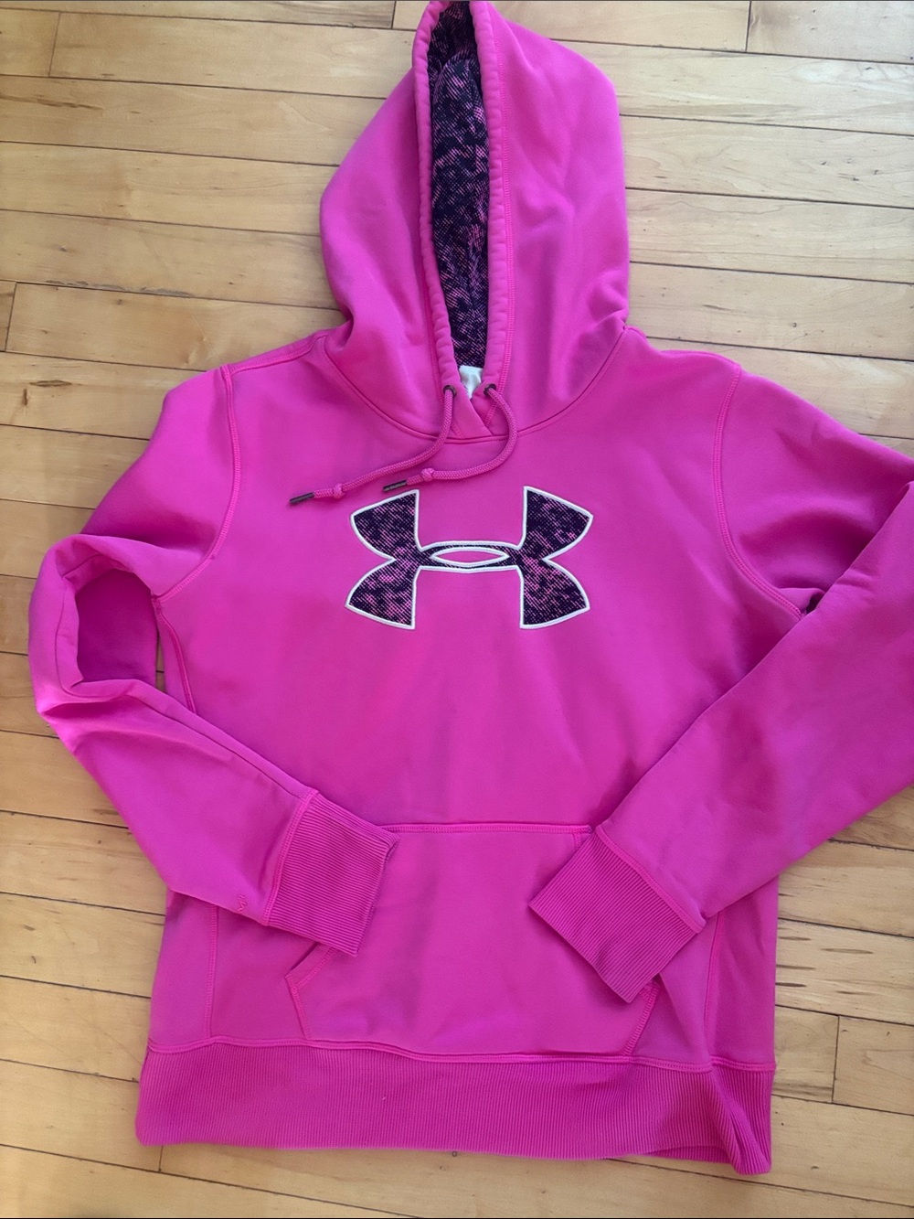 Under Armour Women's Bright Pink Pullover Hoodie with Logo